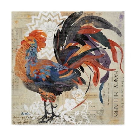 Evelia Designs 'Rooster Flair V' Canvas Art,14x14